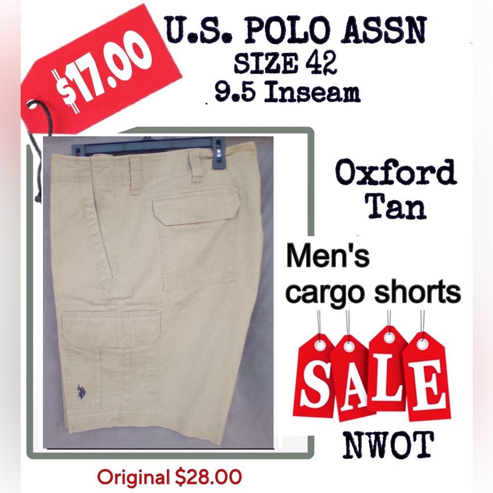U.S. Polo Assn. Tan Cargo Shorts Classic Style